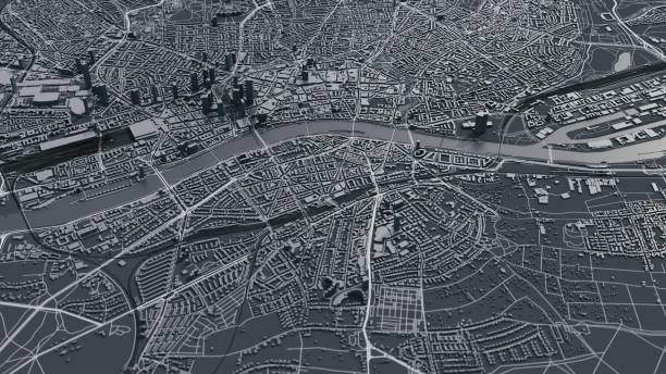 istock Frankfurt am Main city 3d map 1198196877