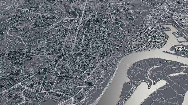 istock Kiev city 3d map. Kyiv city map 1198197028