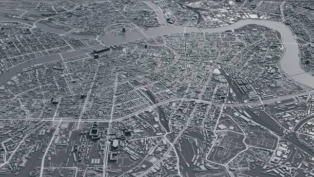 istock Saint Petersburg city 3d map 1198197273