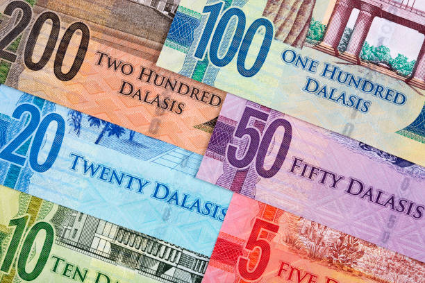 istock Gambian money - dalasi a background 1198204143
