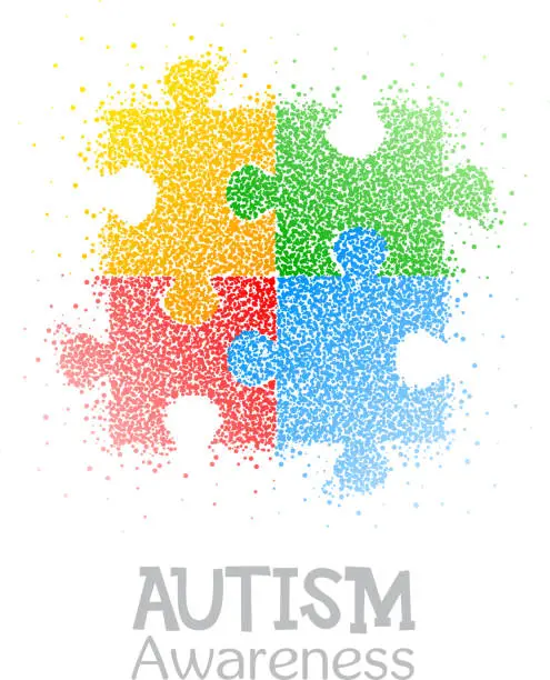 Vector illustration of World autism awareness day. Colorful puzzle vector design sign. Symbol of autism. Medical creative illustration. Health care