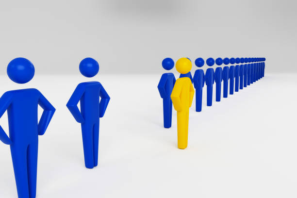 istock Selection and search for a top employee or client. 3D rendering 1198211627