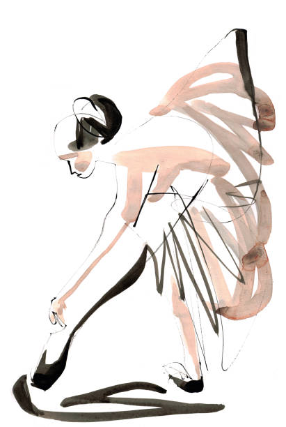 발레, 발레리나, 댄서, 댄스 그림 - ballet shoe dancing ballet dancer stock illustrations