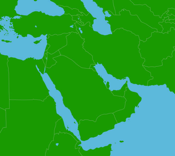ilustrações de stock, clip art, desenhos animados e ícones de middle east , arabian countries map / no text - middle east map east globe