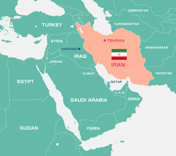 istock Iran and Middle east , Arabian countries map / English 1198212705
