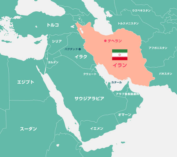 istock Iran and Middle east , Arabian countries map / Japanese. 1198212771
