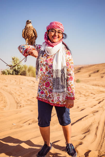 istock Indian Women with Falcon on Shoulder/hand 1198218067