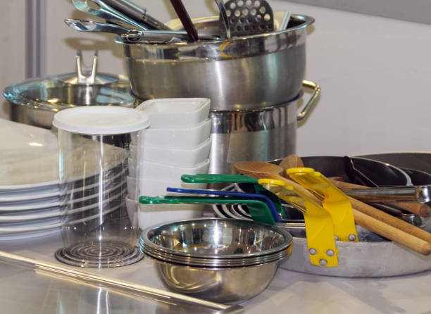 istock Washed various of dishes ready for use 1198221107