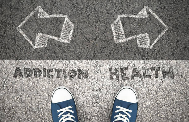 istock Choice between addiction and health, chalk drawing 1198221516