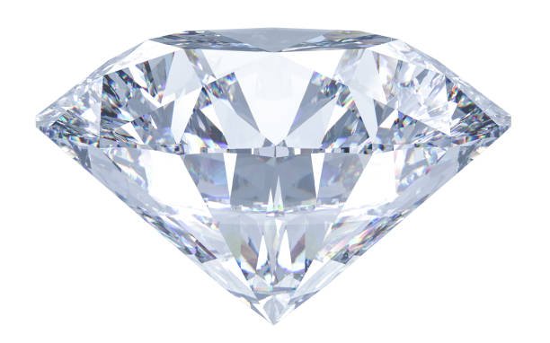 istock Large Crystal Clear Round Cut Diamond. 3D rendering illustration isolated on white background. 1198222577