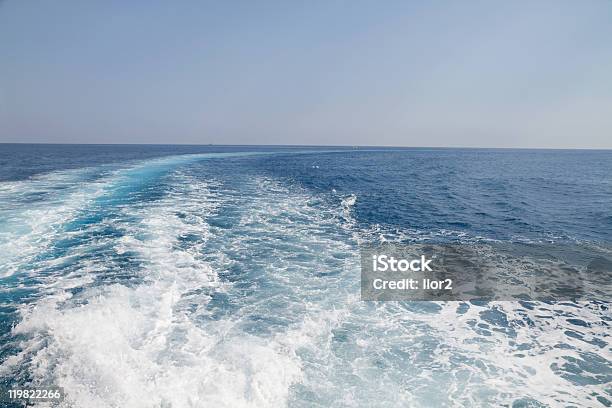 Track Of The Ship Stock Photo - Download Image Now - Blue, Breaking Wave, Color Image