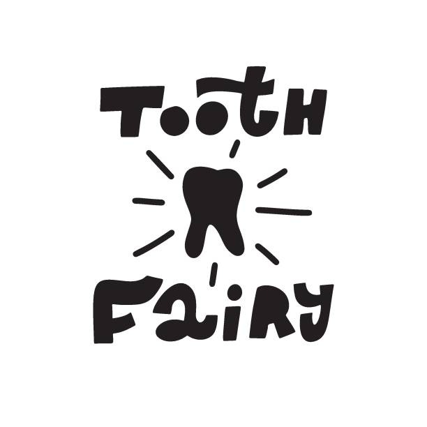 ręcznie napis tooth fairy cytat - toothfairy stock illustrations