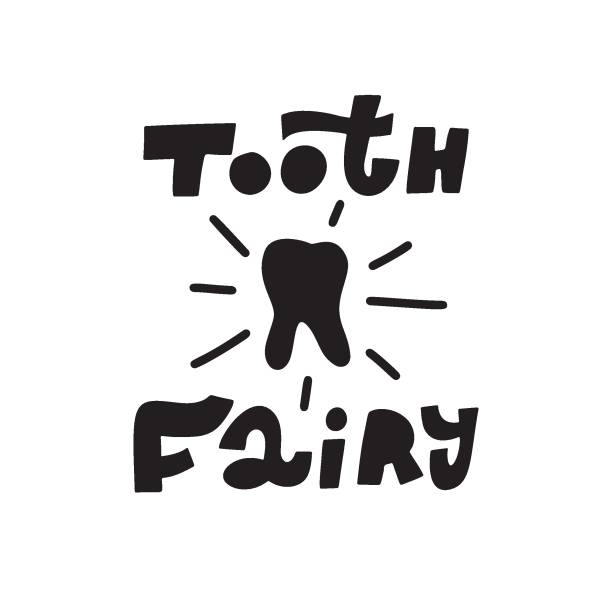 рука письмо зубная фея цитата - toothfairy stock illustrations