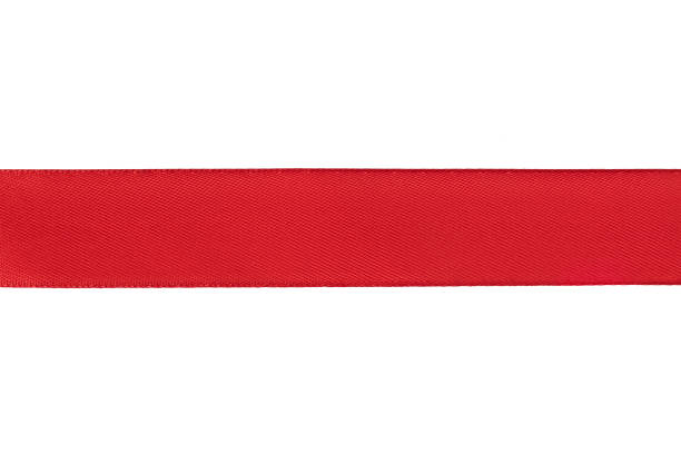 istock Horizontal red ribbon isolated on white background. Preparation for the designer. Top view. Close-up 1198229726