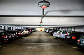Car parking lot sensor on a garage ceiling