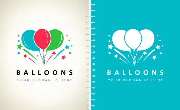 Vector illustration of air balloons and fireworks vector
