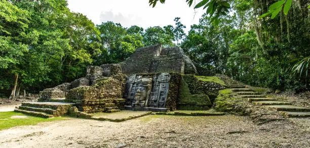 Photo of Lamanai archaeological reserve mayan Mast Temple in Belize