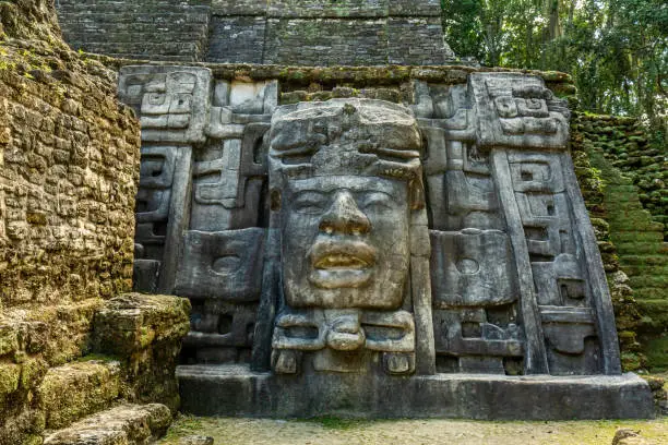 Photo of Lamanai archaeological reserve mayan Mast Temple in Belize