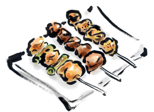 yakitori - yakitori stock illustrations