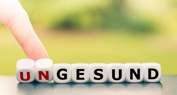 istock Hand turns dice and changes the German word 