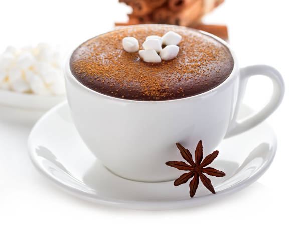 istock Hot chocolate close-up on a white background. 1198237878