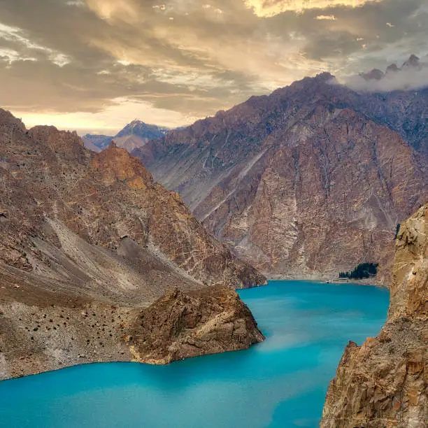 Photo of Attabad Lake in Northern Pakistan, formed through a Land Slide in 2010, taken in August 2019