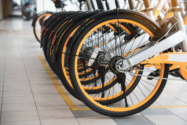 istock Bicycle for rent in downtown. 1198251363