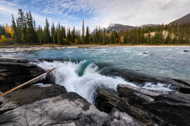 istock Athabasca Falls rapids flowing at sunset in Icefields Parkway at Jasper national park 1198251517