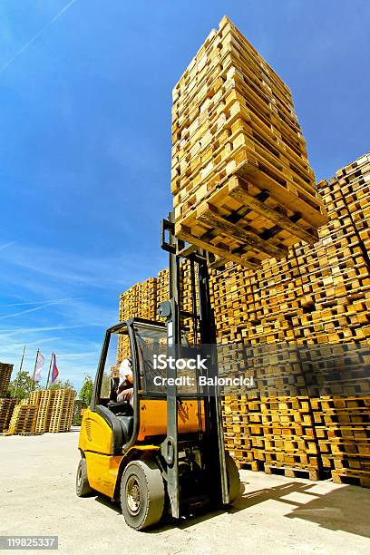 Forklift Load Stock Photo - Download Image Now - Color Image, Commercial Land Vehicle, Distribution Warehouse