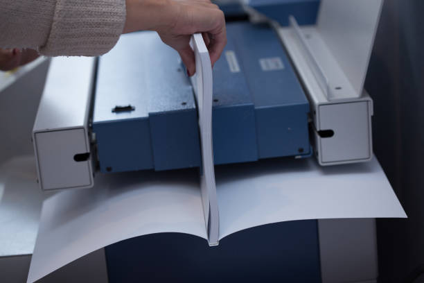 istock Production and gluing of books. 1198253849