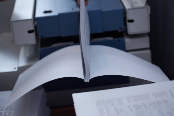 istock Production and gluing of books. 1198253868