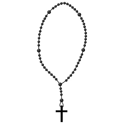 Holy rosary beads, chaplet icons vector.