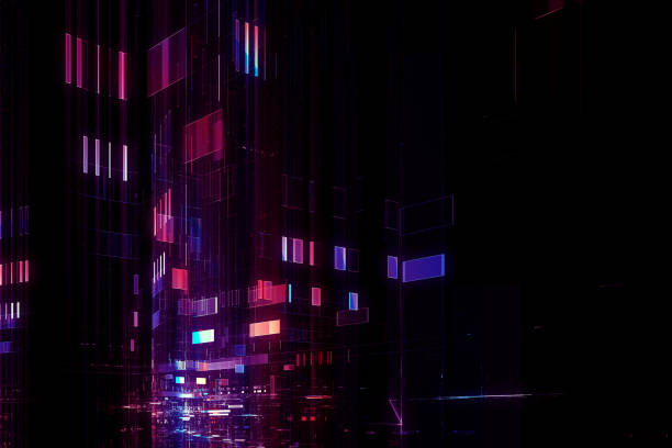 istock Abstract futuristic neon style background 1198257672