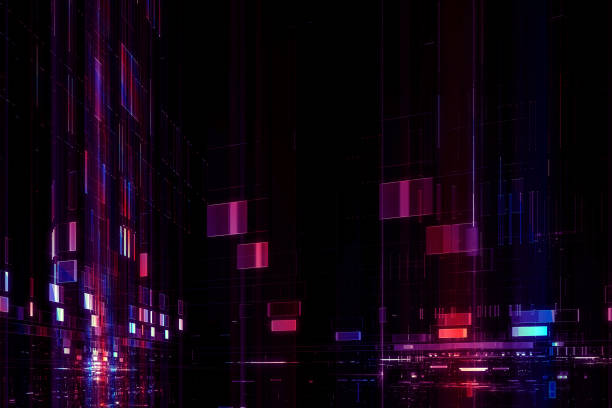 istock Abstract futuristic neon style background 1198257753