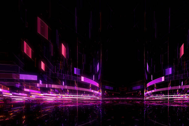 istock Abstract futuristic neon style background 1198257769