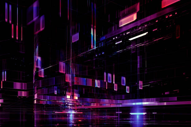 istock Abstract futuristic neon style background 1198257784