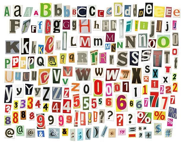 alfabeto de jornal - typescript variation newspaper alphabet - fotografias e filmes do acervo