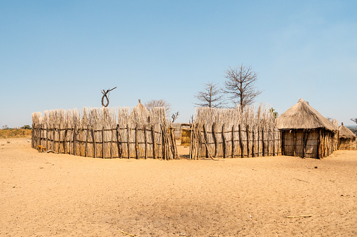 Mafwe Kraal, a Homestead of Natives in Namibia