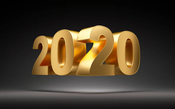 istock Golden 3D 2020 Text on dark Background 1198261520