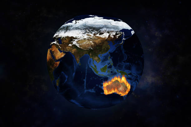 istock View of Australia from space with terrible fire 1198261823