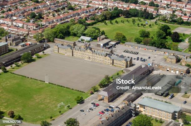 Cavalry Barracks Hounslow Aerial View Stock Photo - Download Image Now - Army, UK, Barracks