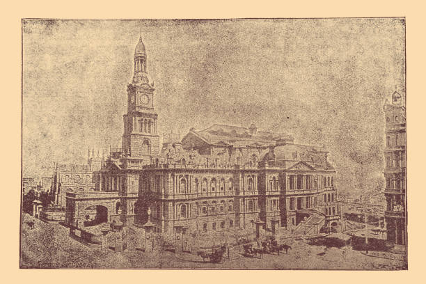 Australia: City Hall in Sydney ,19th century