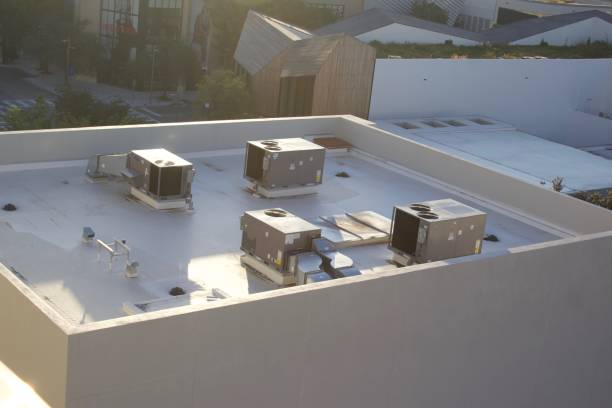 istock Building roof top, aerial view 1198267119