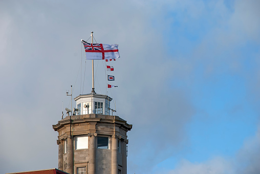 The Semaphore Tower at the Naval Base in Portsmouth, UK