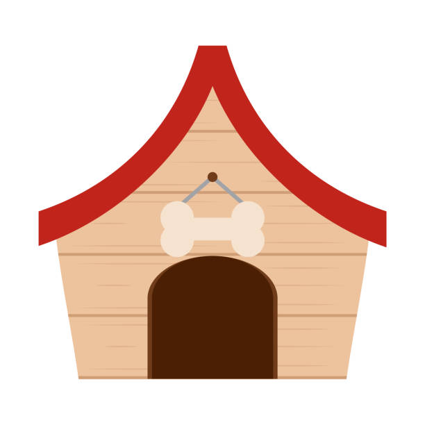 ilustrações, clipart, desenhos animados e ícones de casa de cachorro isolada. casa do animal de estimação - in the dog house kennel house isolated