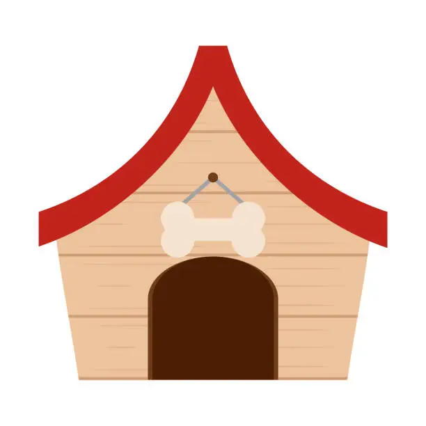 Vector illustration of Isolated dog house. Pet house