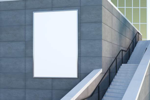 istock Abstract concrete exterior with banner 1198268200