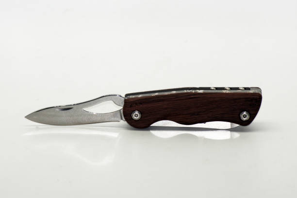 istock Pocket knife opened on a white background 1198269276