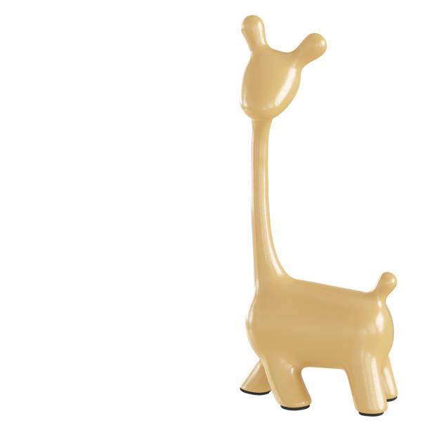 istock Beige decorative giraffe figurine on a white background. 3d rendering. 1198269396
