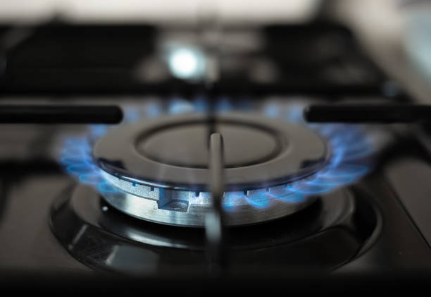 istock Blue flame of gas stove. 1198271390